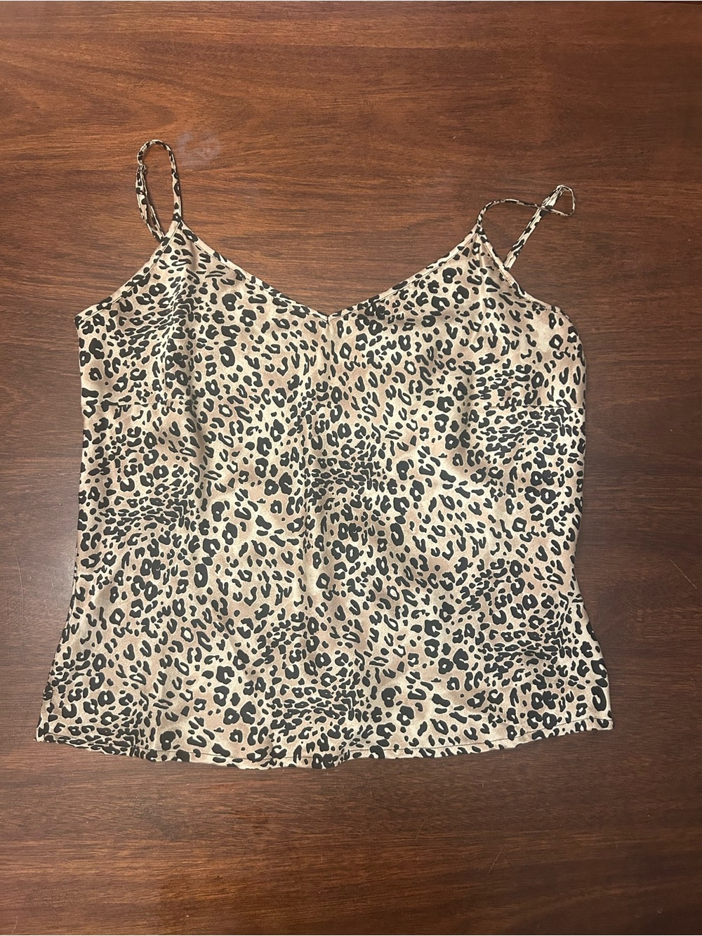 Worthington Leopard Print Spaghetti Strap Cami - Beige & Black